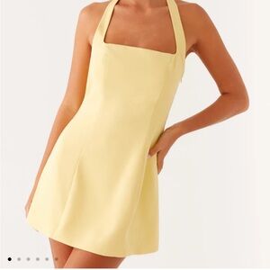 Peppermayo Yellow Remi Halter Dress BNWT